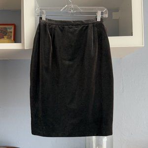 Vintage 90’s Burberrys Grey Velvet‎ Skirt Size 4P Straight Pencil